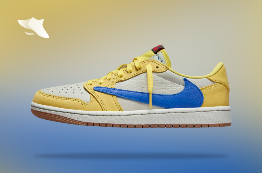 SwiftSole - Travis Scott x Air Jordan 1 Low Canary Yellow (W)