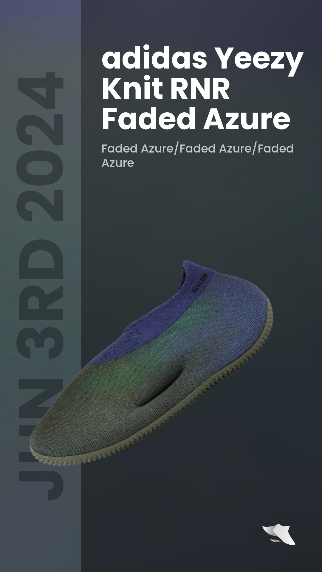 adidas gazelle silver green womens adidas Yeezy Knit RNR Faded Azure - Prior main image 0
