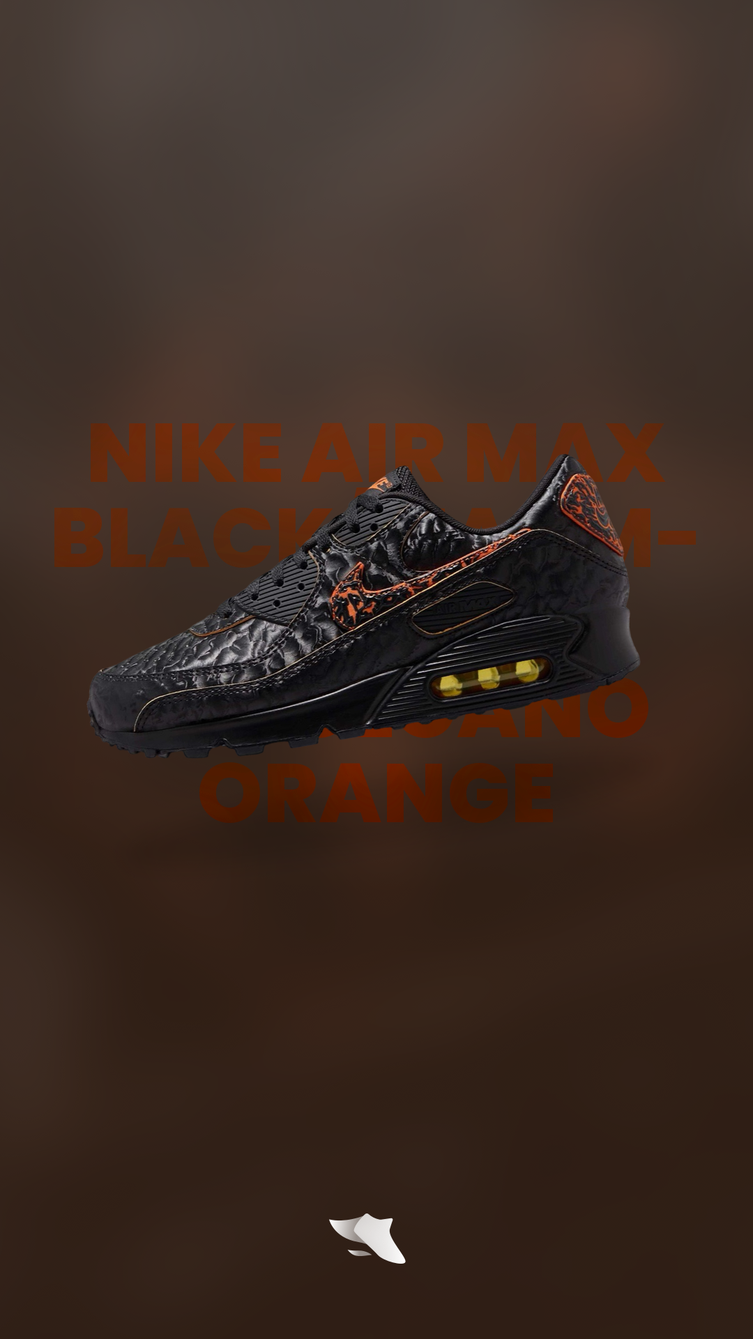 SwiftSole - Nike Air Max 90 Volcano Black/Magma Orange