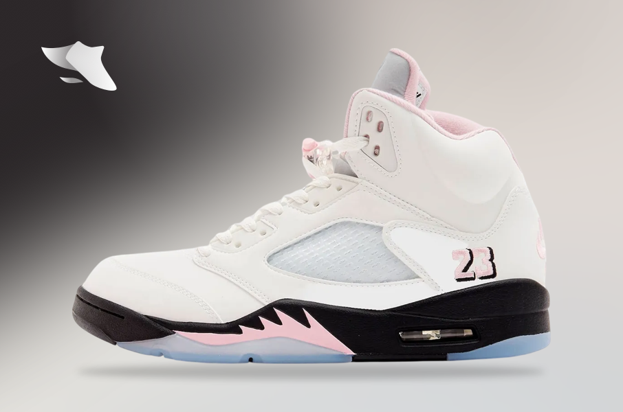 SwiftSole - Air Jordan 5 White/Medium Soft Pink