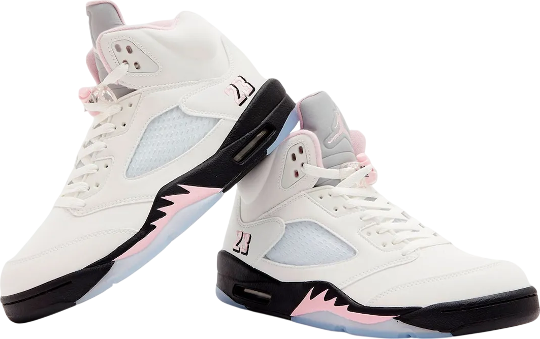 SwiftSole - Air Jordan 5 White/Medium Soft Pink
