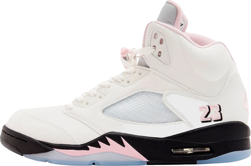 SwiftSole - Air Jordan 5 White/Medium Soft Pink