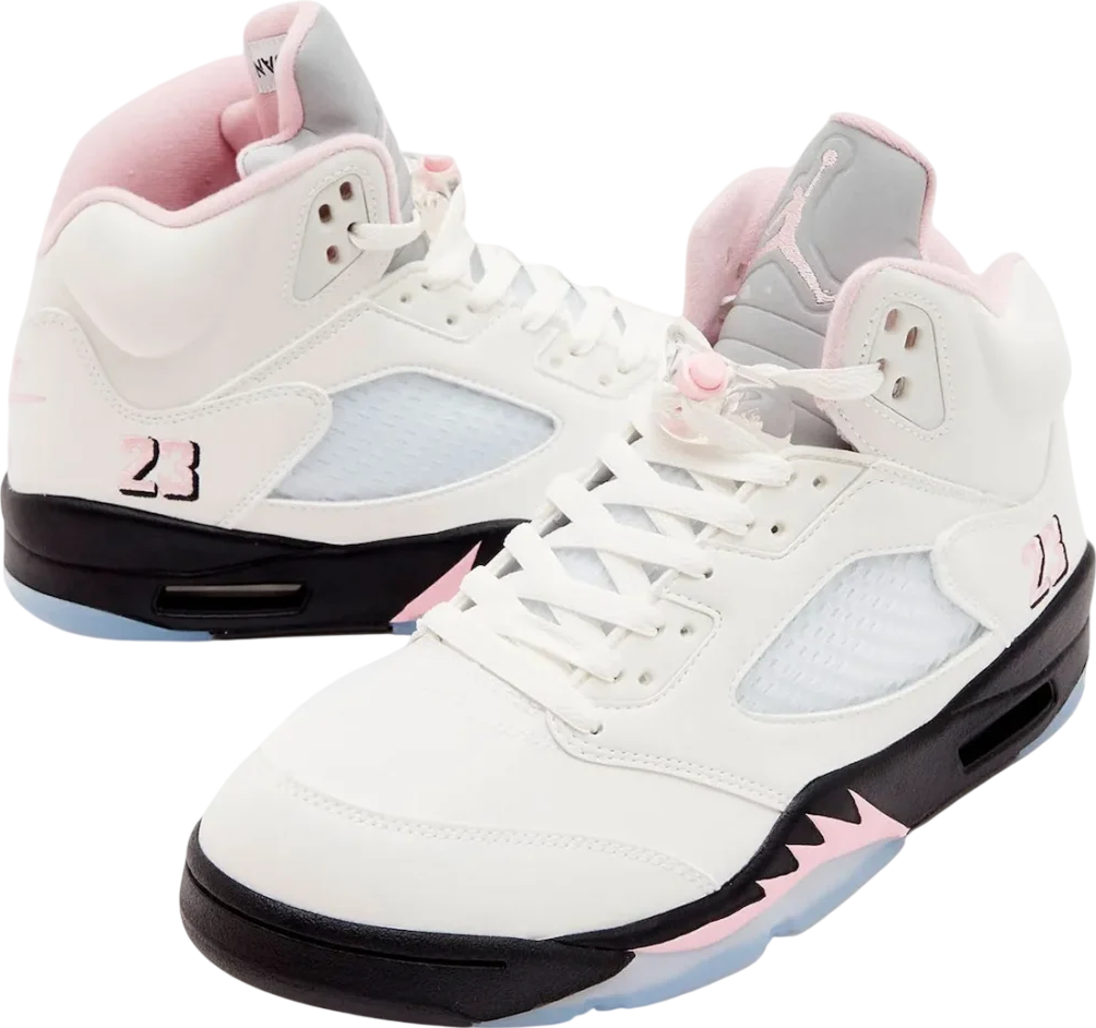 SwiftSole - Air Jordan 5 White/Medium Soft Pink